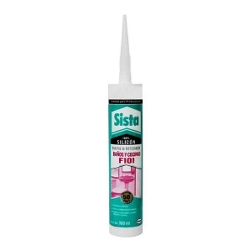 SILICON TRANSPARENTE BAÑOS Y COCINAS F101 300 ml SISTA