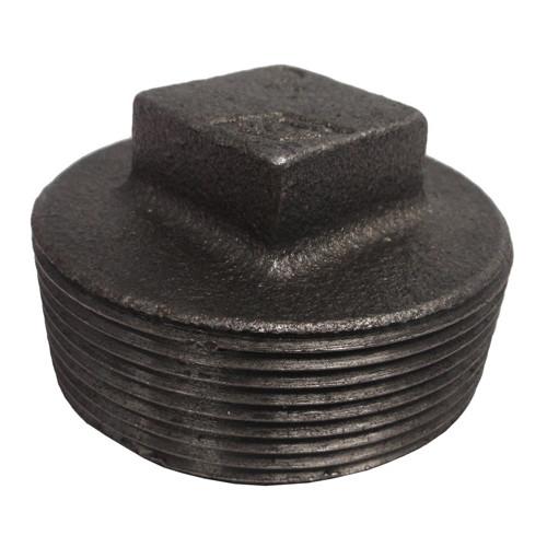 TAPON MACHO DE FIERRO NEGRO ROSCABLE DE 2" CEDULA 40