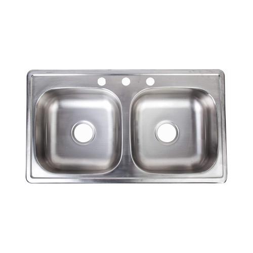 TARJA ACERO INOXIDABLE 84 X 48 cm DOBLE SIN ESCURRIDOR DE EMPOTRAR M110-19 EB TECNICA