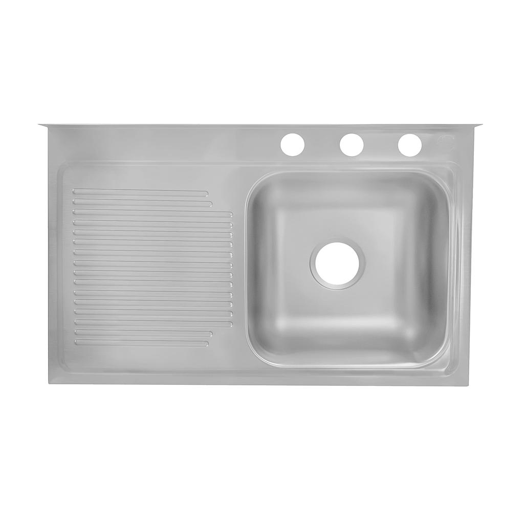 TARJA ACERO INOXIDABLE 75 X 48 cm ESCURRIDOR IZQUIERDO DE SOBREPONER MCM401 EB TECNICA
