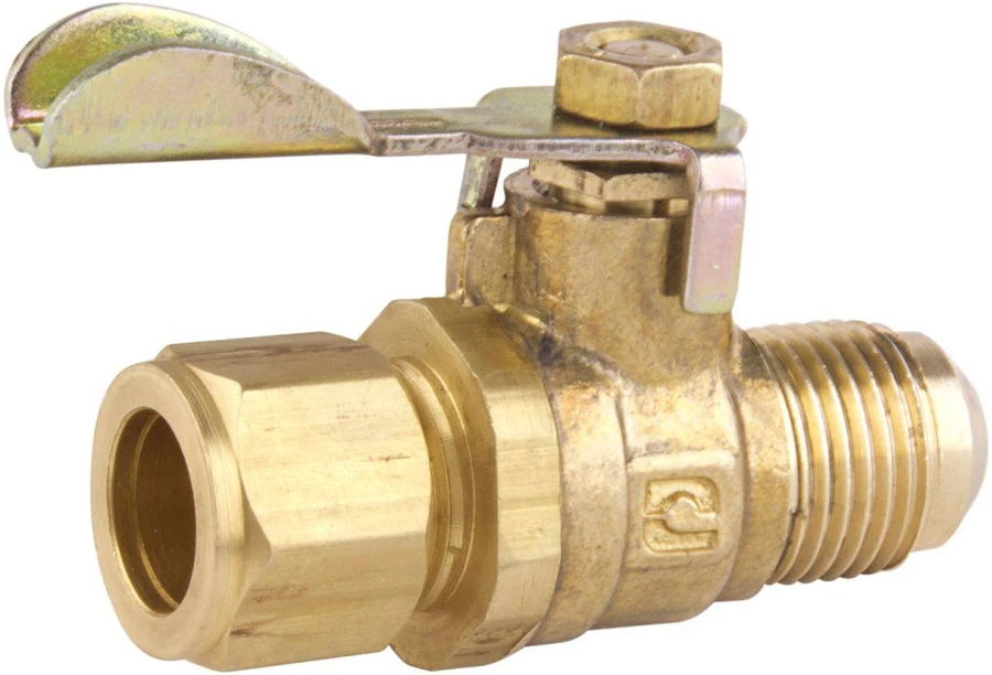 VALVULA DE PASO FLARE A COMPRESION PARA GAS 3/8X1/2 VPFC-10-13 NACOBRE