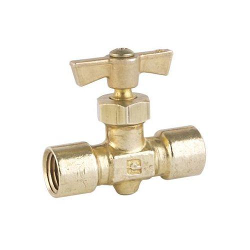 VALVULA DE AGUJA HEMBRA A HEMBRA NPT DE 1/4X1/4 VAHH-6-6 NACOBRE