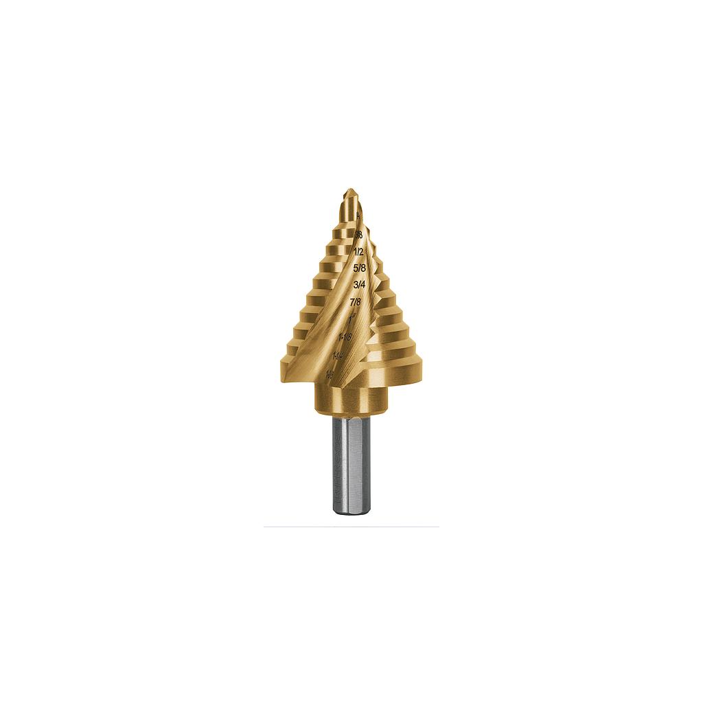 BROCA ESCALONADA TITANIO 10 ESCALONES 1/4" A 1-3/8" EXPERT