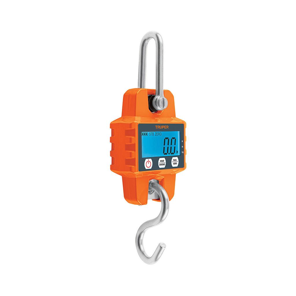 BASCULA ELECTRONICA COLGANTE DE PILAS 300 kg TRUPER