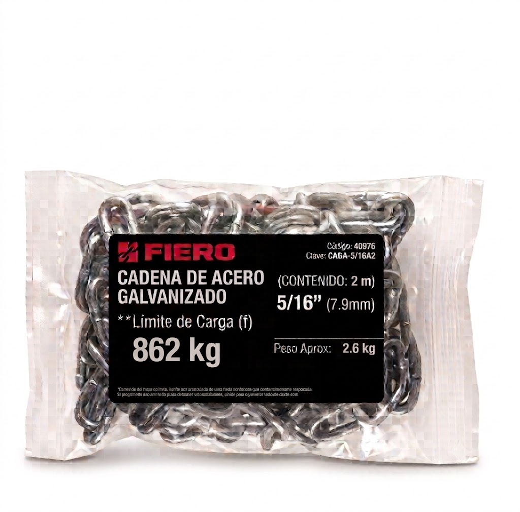 CADENA GALVANIZADA DE 5/16" BOLSA CON 2 m FIERO