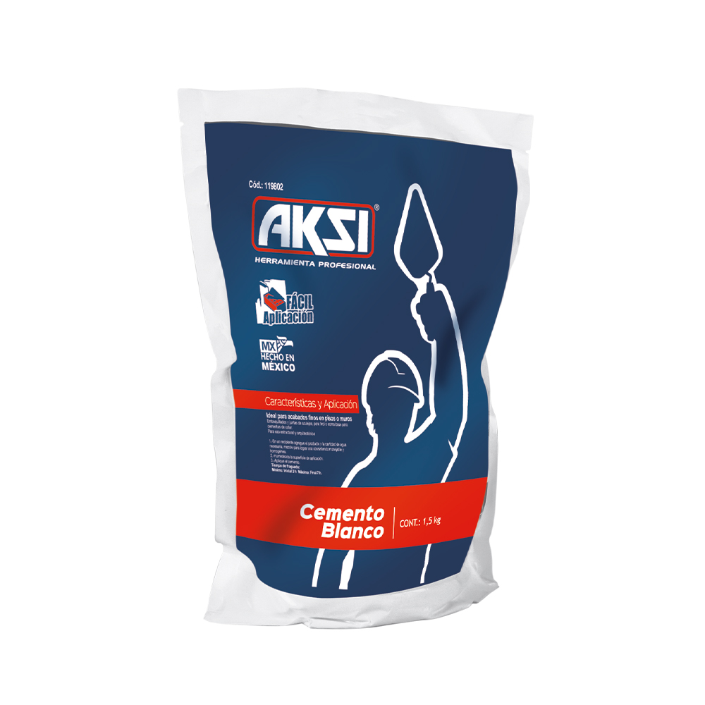 CEMENTO BLANCO BOLSA DE 1.5 KG AKSI