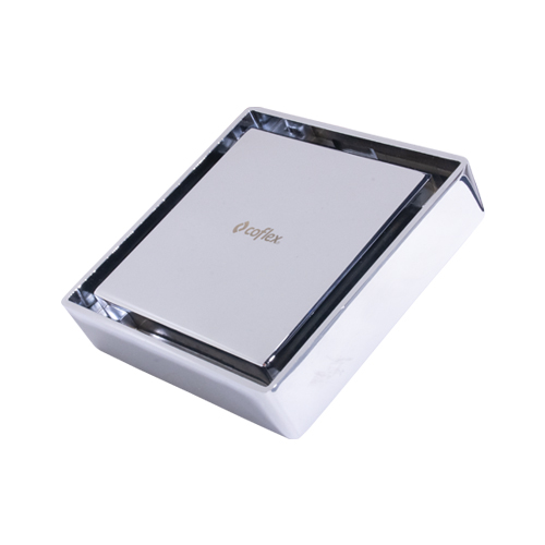 COLADERA CUADRADA DE LATON CON ESPACIO PARA INSERTO CERAMICO 10 X 10 cm PARA TUBERIA DE 2" COFLEX
