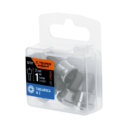 ESTUCHE CON 5 PUNTAS CRUZ PH2 MURO DE YESO LARGO 1" EXPERT