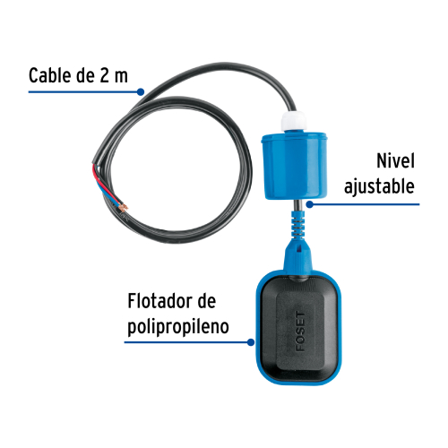 FLOTADOR ELECTRICO CON CABLE DE 2 M 10 A FOSET
