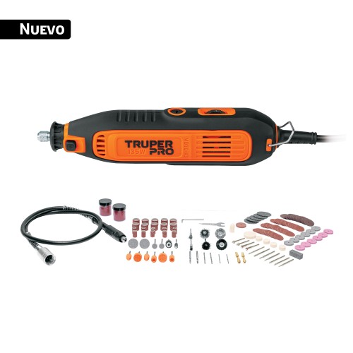 HERRAMIENTA ROTATIVA 135W CON 211 ACCESORIOS TRUPER PRO