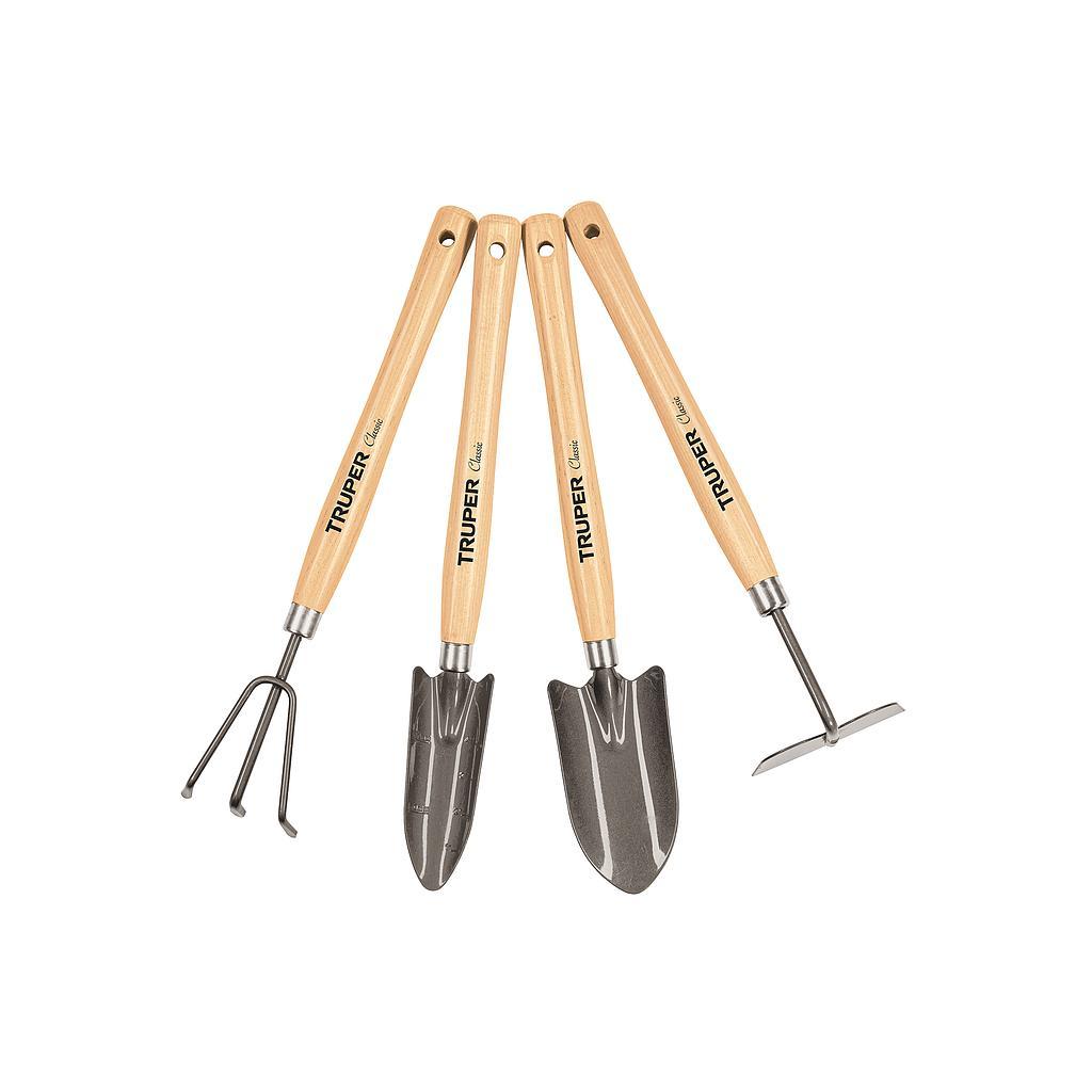 JUEGO DE 4 HERRAMIENTAS PARA JARDIN MANGO 12-1/4 TRUPER