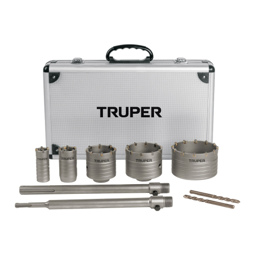 JUEGO DE 9 BROCASIERRAS PARA CONCRETO SDS PLUS Y MAX, TRUPER