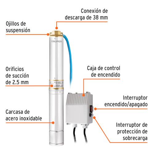 BOMBA TIPO BALA P/AGUA LIMPIA 1HP no causa iva TRUPER