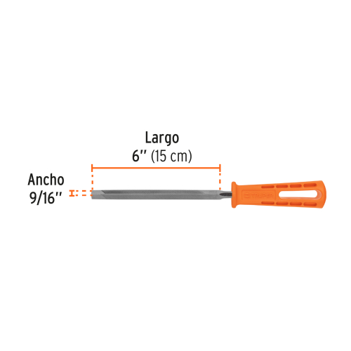 LIMA TRIANGULAR 6" PARA MACHETE 34 DPP CON MANGO TRUPER