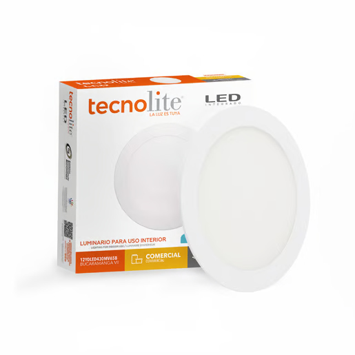 LUMINARIO PARA USO INTERIOR EMPOTRADO LED 12W BLANCO 6500K TECNOLITE