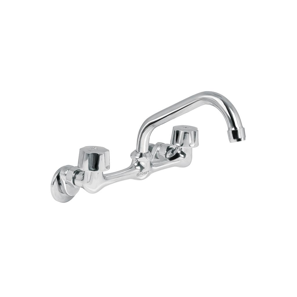 MEZCLADORA DE 8" PARA FREGADERO CROMO INSTALACION A PARED FOSET AQUA