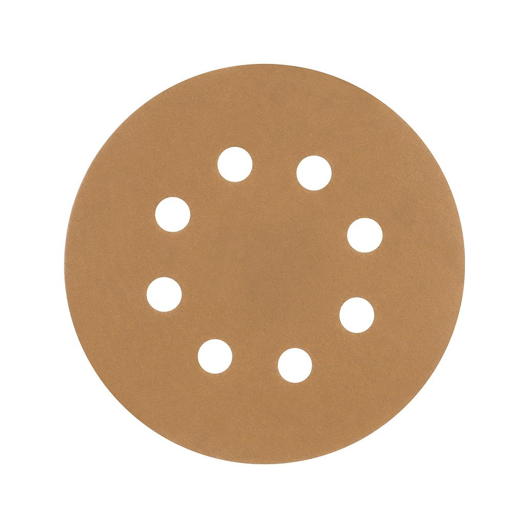 PAQUETE CON 5 DISCOS DE LIJA 5" GRANO 220 8 PERFORACIONES