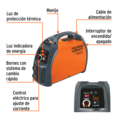 SOLDADORA INVERSORA 100A, 127V, TRUPER