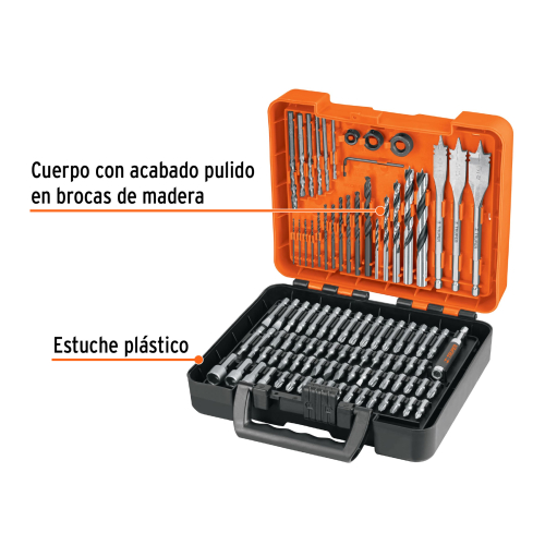 JUEGO DE BROCAS Y PUNTAS 100 PZA TRUPER