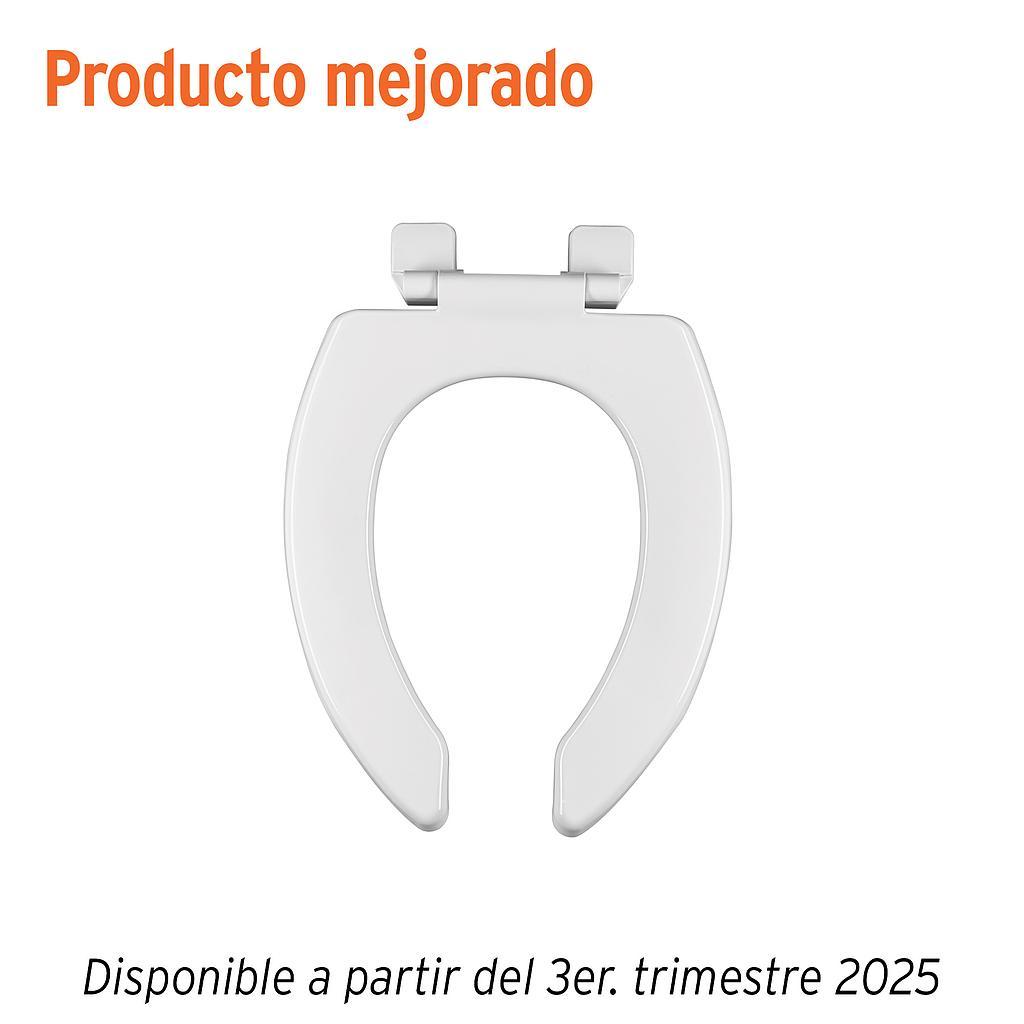 ASIENTO ALARGADO SIN TAPA PARA TAZA FLUXOMETRO BLANCO FOSET