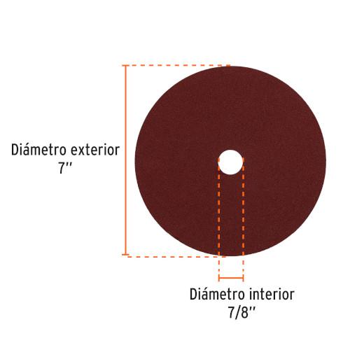 DISCO DE LIJA 7 GRANO 80 RESPALDO FIBRA