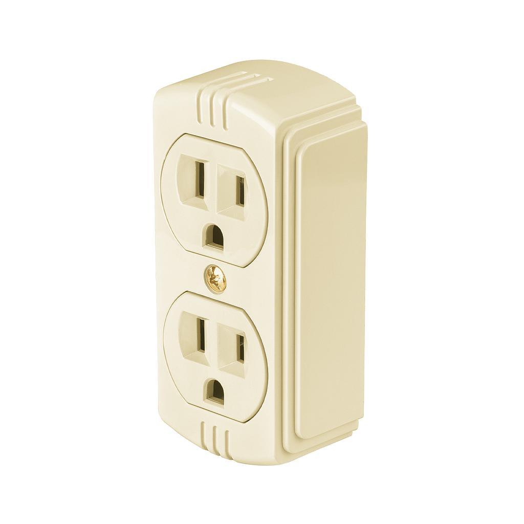 CONTACTO DE SOBREPONER DUPLEX 2 POLOS + TIERRA GRANEL BASIC