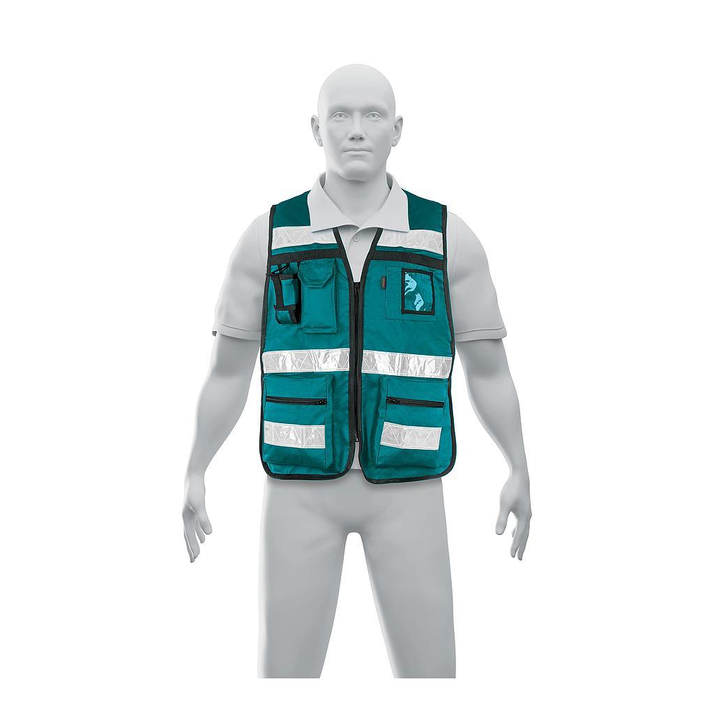 CHALECO BRIGADISTA CON CINTAS REFLEJANTES COLOR VERDE TRUPER