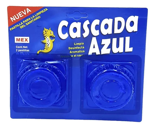 PASTILLA PARA LIMPIEZA DE SANITARIO CON 2 Piezas CASCADA AZUL