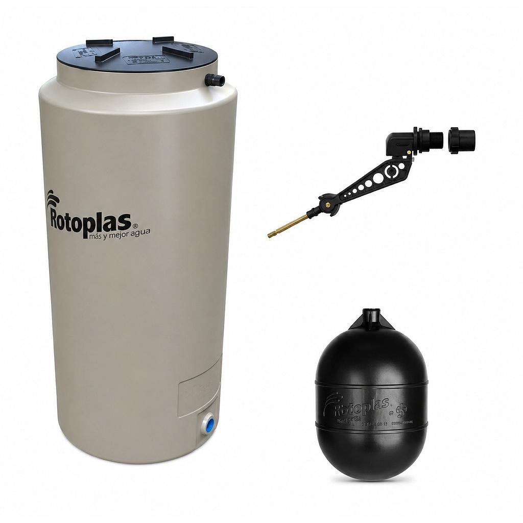 TINACO VERTICAL DE 500 L TRICAPA BASICO  CON 2 ACCESORIOS  ROTOPLAS