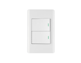 PLACA ARMADA BLANCA 2 INTERRUPTORES 1.5 MÓDULOS  LISBOA