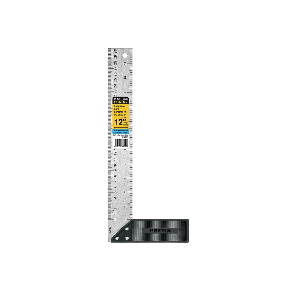 ESCUADRA 12" PARA CARPINTERO  PRETUL