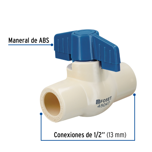 VALVULA ESFERA DE CPVC 1/2" FOSET (10)