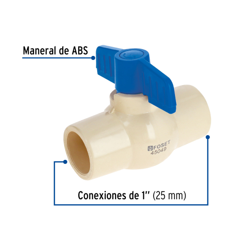 VALVULA ESFERA DE CPVC 1" FOSET (10)