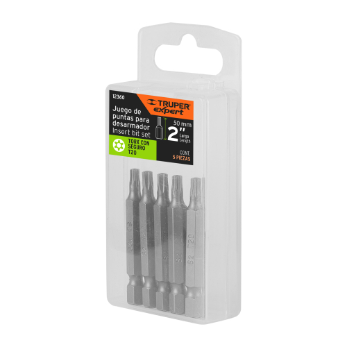 ESTUCHE 5 PUNTAS TORX T20 CON SEGURO LARGO 2 TRUPER