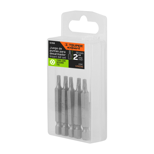 ESTUCHE 5 PUNTAS TORX T15 CON SEGURO LARGO 2 TRUPER