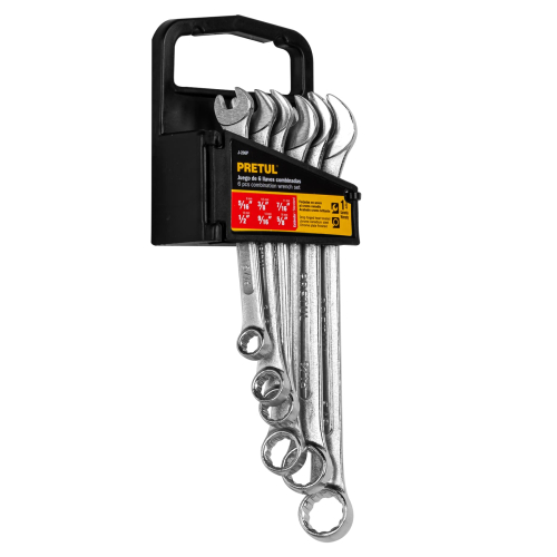 JUEGO DE 6 LLAVES COMBINADAS STD  PRETUL