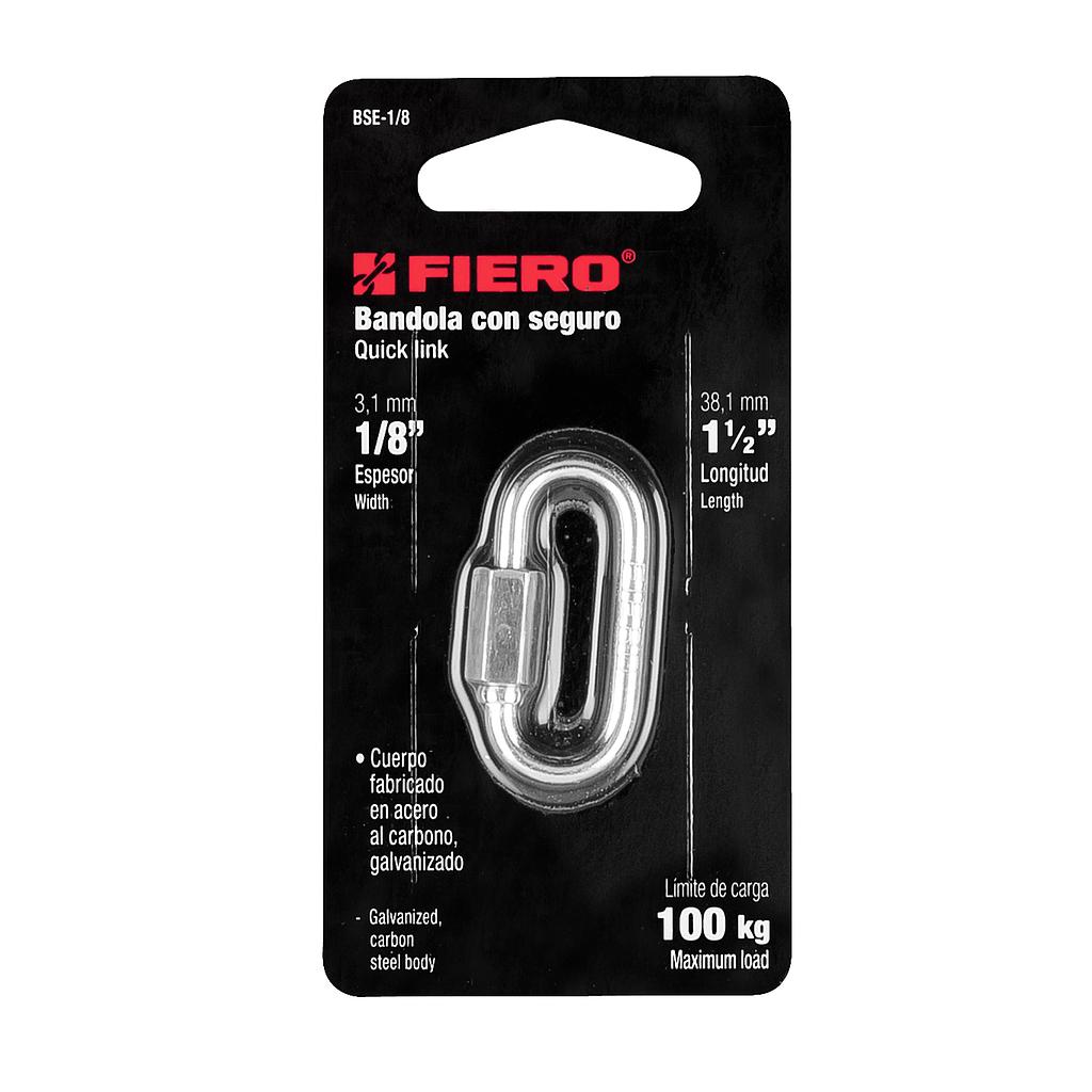 BANDOLA DE ACERO DE 1/8" CON SEGURO FIERO