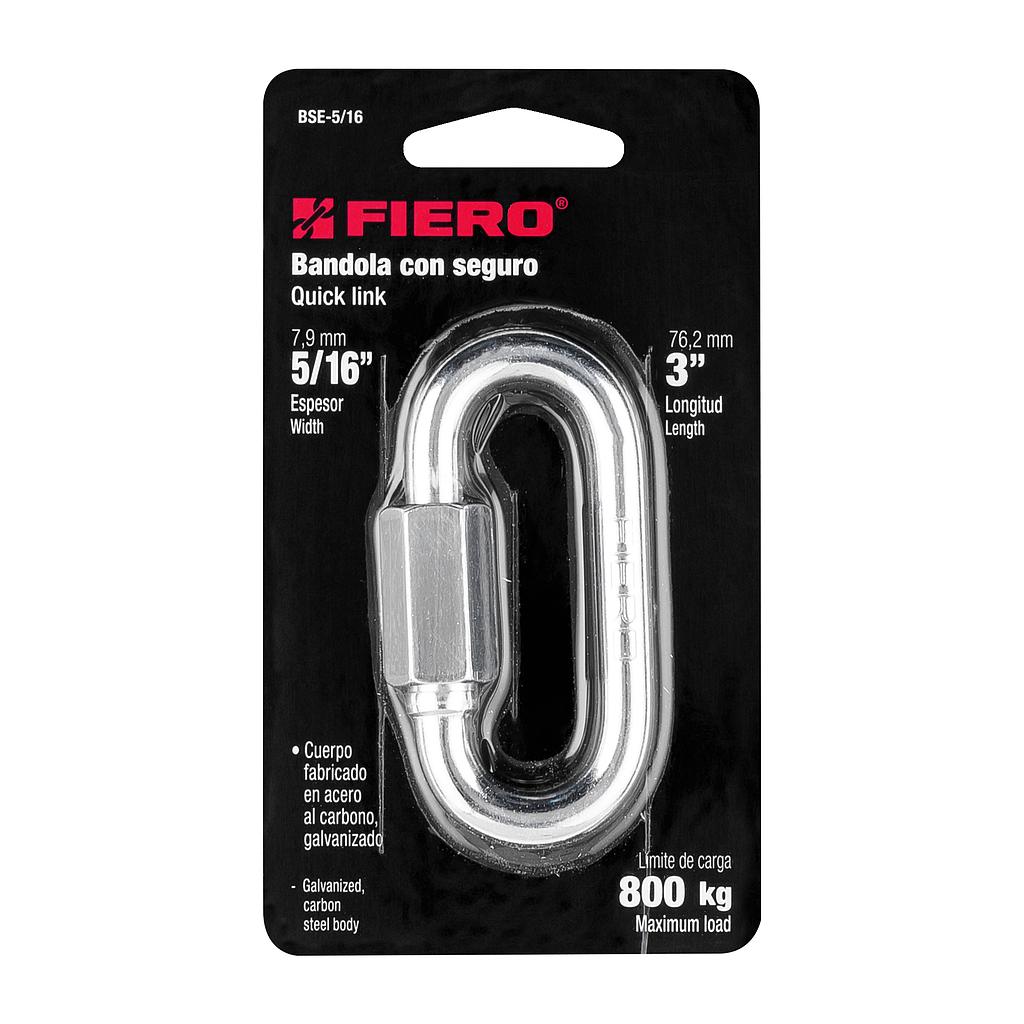 BANDOLA DE ACERO DE 5/16" CON SEGURO FIERO