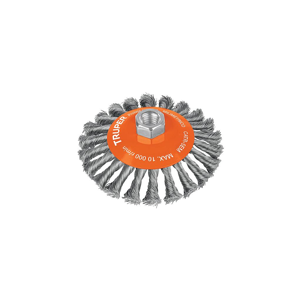 CARDA TIPO CONICO 5" ALAMBRE TRENZADO MULTI-ROSCA TRUPER