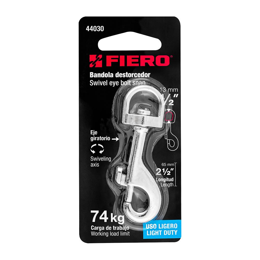 BANDOLA DE ZINC DE 1/2" GIRATORIA FIERO