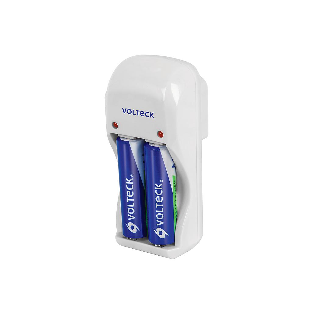 CARGADOR DE PILAS AA  AAA Y 9V  INCLUYE 2 PILAS AA VOLTECK