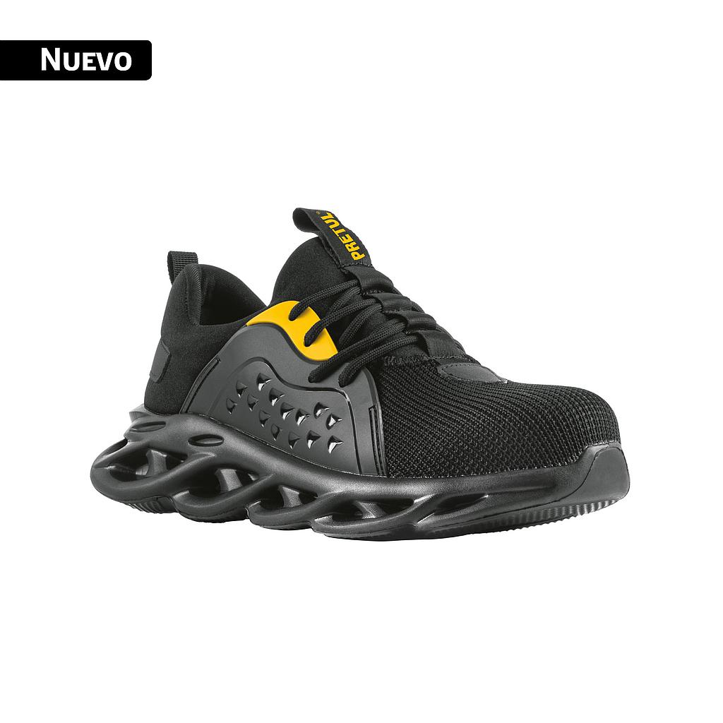 TENIS DE SEGURIDAD # 29  CASQUILLO METÁLICO  NEGROS  PRETUL