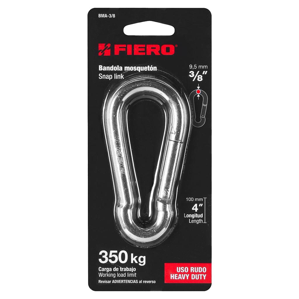 BANDOLA MOSQUETON DE ACERO DE 3/8" FIERO