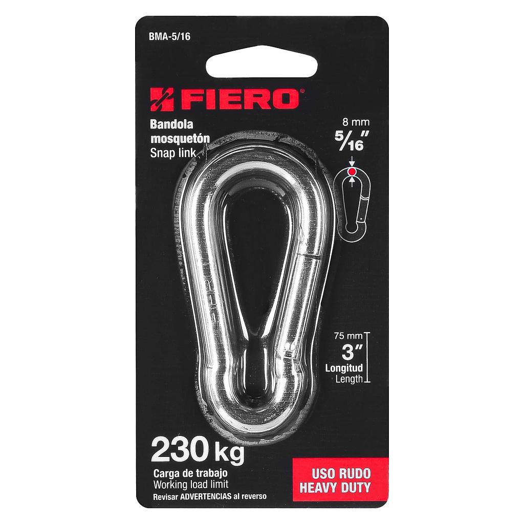 BANDOLA MOSQUETON DE ACERO DE 5/16" FIERO