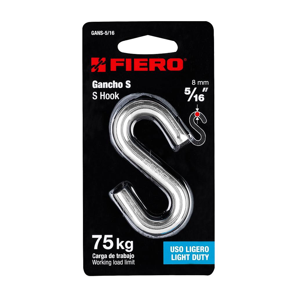 GANCHO "S" DE 5/16" DE ACERO PARA CABLE FIERO