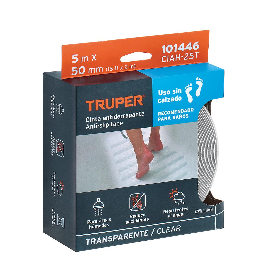 ROLLO 5 M CINTA ANTIDERRAPANTE TRANSP. 50 MM P/AREAS HUMEDAS
