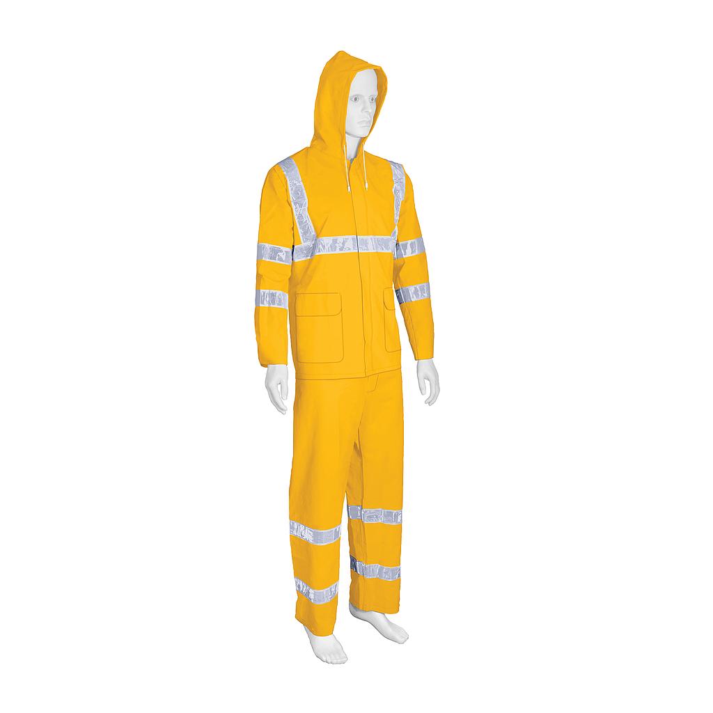 CONJUNTO IMPERMEABLE DOBLE CAPA AMARILLO C/REFLEJANTE CH