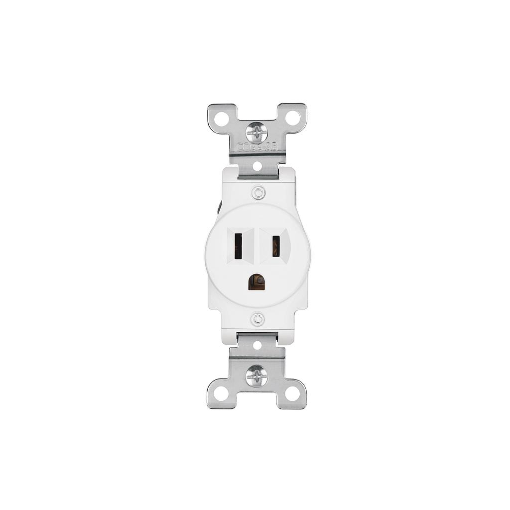 CONTACTO SENCILLO  2 POLOS 3 HILOS  STANDAR  BLANCO VOLTECK