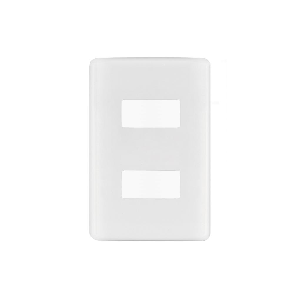 PLACA 2 MODULOS DE ABS, BLANCA, VOLTECK BASIC