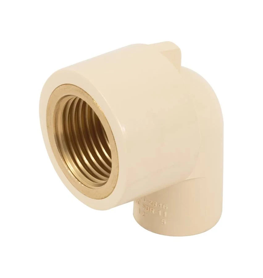 CODO PIPA DE 1/2" X 90° CON INSERTO DE BRONCE CPVC CTS